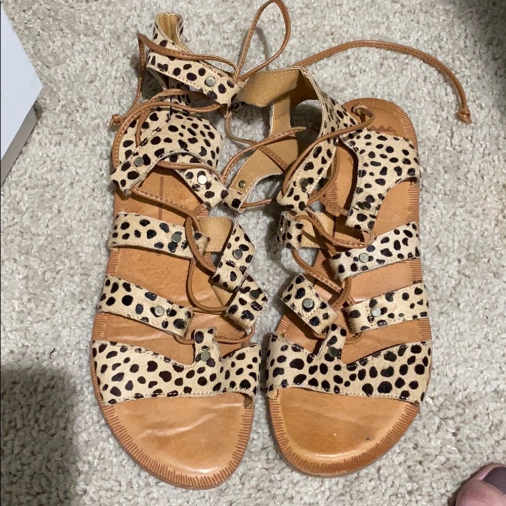 Dolce Vita Leopard Calf Hair Sandal